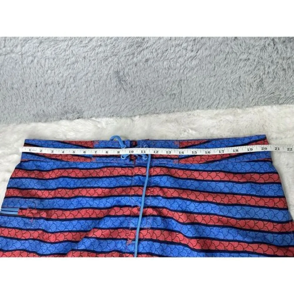 Vineyard Vines 1M0309‎ Men's Angler Stripe Jetty Red Swim Board Shorts Sz 38